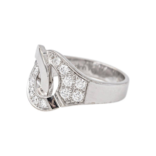 Bague 51 Dinh Van Menottes - Bague en or blanc et diamants 58 Facettes 5742062CN