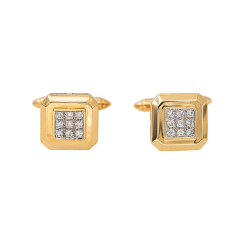 Boutons de manchette Boutons de manchette en or jaune et diamants 58 Facettes 5723376CN