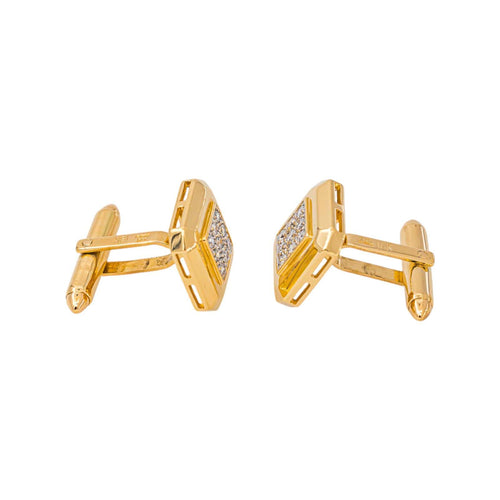 Boutons de manchette Boutons de manchette en or jaune et diamants 58 Facettes 5723376CN