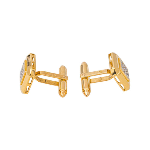 Boutons de manchette Boutons de manchette en or jaune et diamants 58 Facettes 5723376CN