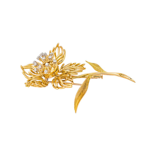 Broche Broche Fleur en or jaune, or blanc et diamants 58 Facettes 5760295CN