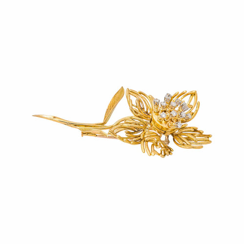 Broche Broche Fleur en or jaune, or blanc et diamants 58 Facettes 5760295CN
