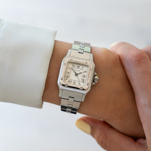 Montre Cartier Santos Carrée - Montre SM en acier cadran romain ivoire 58 Facettes 539