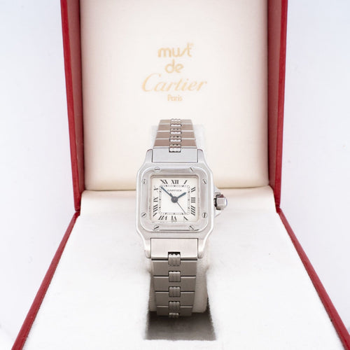 Montre Cartier Santos Carrée - Montre SM en acier cadran romain ivoire 58 Facettes 539