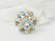 Bague 52 Bague fleur en or jaune et aigues-marines 58 Facettes 33558