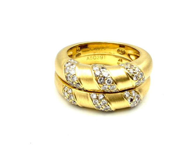 Bague 56 Piaget - Bagues vintage en or jaune 18K et diamants 58 Facettes PIAGET BG