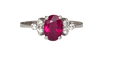 Bague 53 Bague de fiançailles en or blanc 18 ct, rubis et diamants 58 Facettes ring