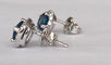 Boucles d'oreilles Boucles d'oreilles halo en or blanc, topazes London Blue et diamants 58 Facettes earrings