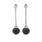 Boucles d'oreilles Boucles d’oreilles pendantes en or blanc et diamants blancs et noirs 58 Facettes 1.0000155/4