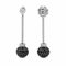 Boucles d'oreilles Boucles d’oreilles pendantes en or blanc et diamants blancs et noirs 58 Facettes 1.0000155/4