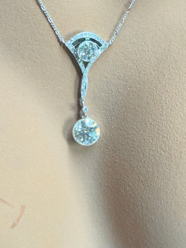 Collier Van Cleef & Arpels - Collier Négligée Art déco en platine, diamants et onyx 58 Facettes D17