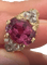 Bague 54 Bague portugaise - Bague en or jaune, spinelle Mogok et diamants 58 Facettes F33