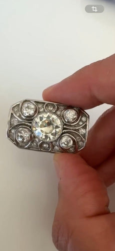 Bague 48 Gübelin - Bague Art déco en platine et diamants taille ancienne 58 Facettes F35