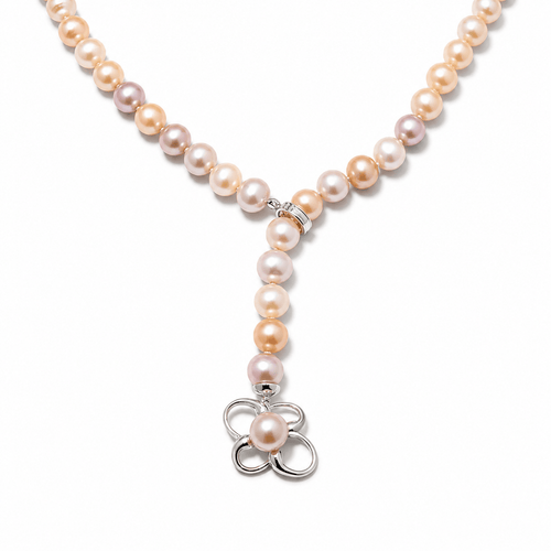 Collier Collier en or blanc et perles de culture rosées 58 Facettes 1.0000899/1