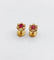 Boucles d'oreilles Puces d'oreilles marguerite vintage en or 18k, rubis et diamants 58 Facettes A04679
