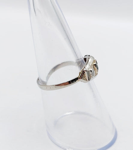 Bague Tank Art déco en or 18k et saphir 58 Facettes A07431