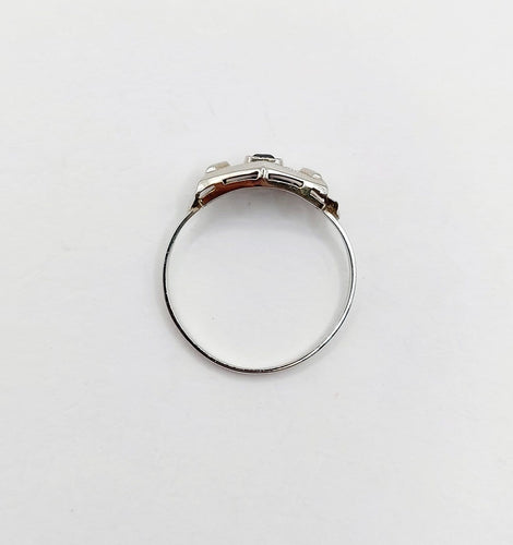 Bague Tank Art déco en or 18k et saphir 58 Facettes A07431