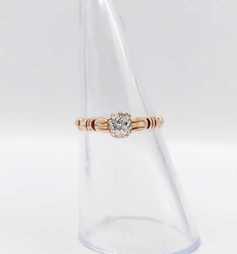 Bague 52 Bague solitaire antique en or rose 18K et diamant 58 Facettes A07437