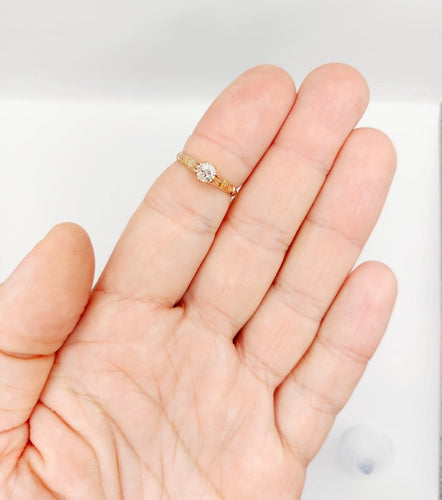 Bague 52 Bague solitaire antique en or rose 18K et diamant 58 Facettes A07437