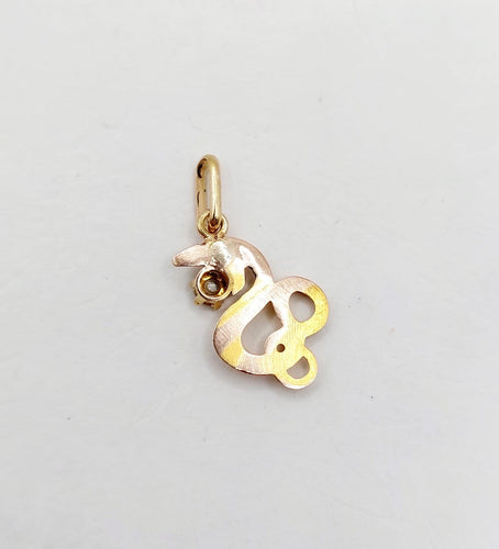 Pendentif Pendentif serpent ancien en or 18k et diamant taille rose 58 Facettes A07385