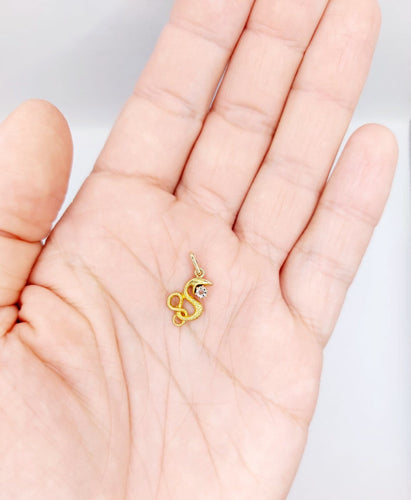 Pendentif Pendentif serpent ancien en or 18k et diamant taille rose 58 Facettes A07385