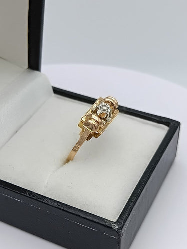 Bague 50 Bague tank en or 18K et platine avec diamant 58 Facettes SADD/31/040