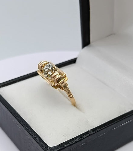 Bague 50 Bague tank en or 18K et platine avec diamant 58 Facettes SADD/31/040