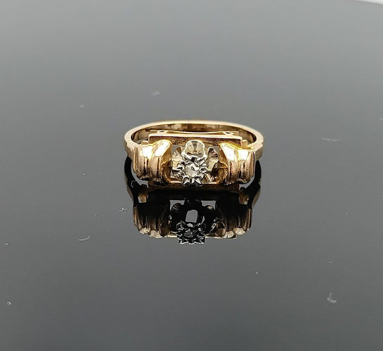 Bague 50 Bague tank en or 18K et platine avec diamant 58 Facettes SADD/31/040