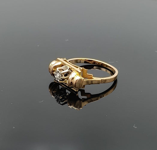 Bague 50 Bague tank en or 18K et platine avec diamant 58 Facettes SADD/31/040