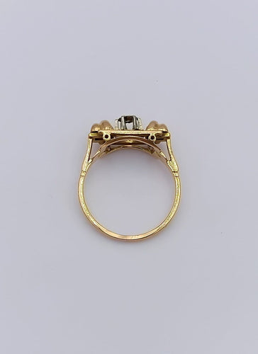 Bague 50 Bague tank en or 18K et platine avec diamant 58 Facettes SADD/31/040
