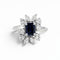 Bague 54 Bague marguerite moderniste en or 18 ct, saphir et diamants 58 Facettes RI-1052