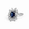 Bague 54 Bague marguerite moderniste en or 18 ct, saphir et diamants 58 Facettes RI-1052