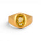 Bague 53 Bague chevalière vintage en or 18 ct et saphir jaune de Ceylan 58 Facettes RI-1030