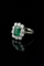 Bague 55 Margherita - Bague en or blanc avec émeraude colombienne et diamants 58 Facettes