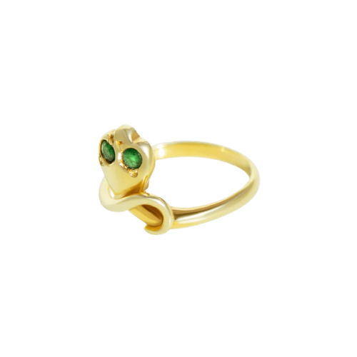 Bague 49 Bague serpent en or jaune 585 et émeraudes 58 Facettes HJ250266