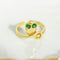Bague 49 Bague serpent en or jaune 585 et émeraudes 58 Facettes