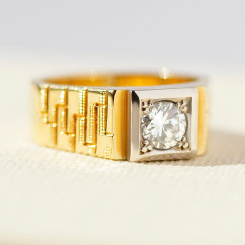 Bague 56 Bague solitaire en or jaune 585 et diamant 0,49 ct 58 Facettes