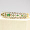 Bracelet Art déco - Bracelet en or jaune 750, émeraudes et diamants taille rose 58 Facettes