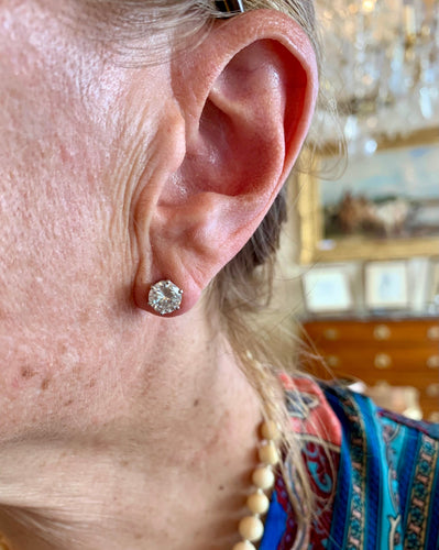 Boucles d'oreilles Boucles d'oreilles transformables en or gris, platine, diamants et perles 58 Facettes BO265