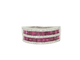 Bague 51 Bague en or blanc avec rubis calibrés et diamants 58 Facettes 33787