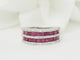 Bague 51 Bague en or blanc avec rubis calibrés et diamants 58 Facettes 33787