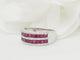 Bague 51 Bague en or blanc avec rubis calibrés et diamants 58 Facettes 33787