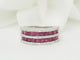 Bague 51 Bague en or blanc avec rubis calibrés et diamants 58 Facettes 33787