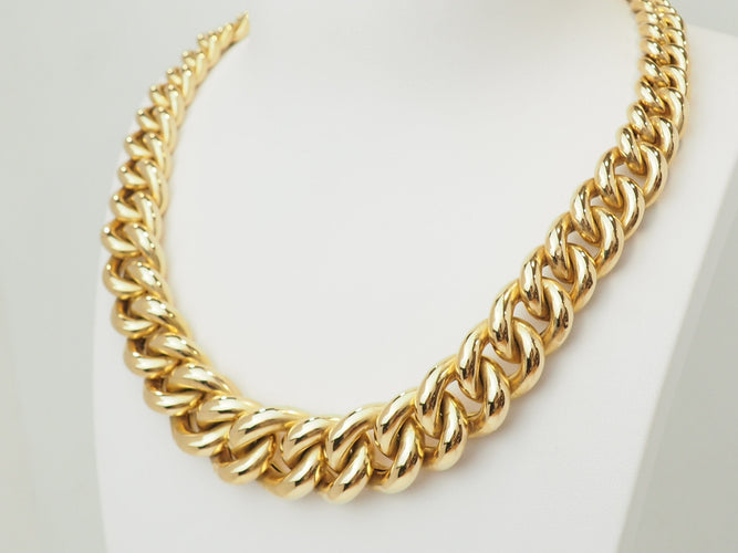 Collier Collier ras de cou gourmette en or jaune 18 carats 58 Facettes 28886