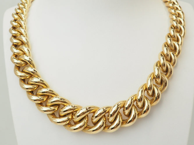 Collier Collier ras de cou gourmette en or jaune 18 carats 58 Facettes 28886