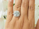 Bague 53.5 Bague entourage en or blanc, aigue-marine et diamants 58 Facettes 33802