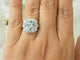 Bague 53.5 Bague entourage en or blanc, aigue-marine et diamants 58 Facettes 33802