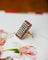 Bague 49 Bague Art déco rectangulaire en or jaune 750, diamants et rubis Verneuil 58 Facettes A12204