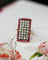 Bague 49 Bague Art déco rectangulaire en or jaune 750, diamants et rubis Verneuil 58 Facettes A12204