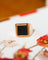 Bague 51 Chevalière carrée en onyx et or rouge 750 58 Facettes A12228